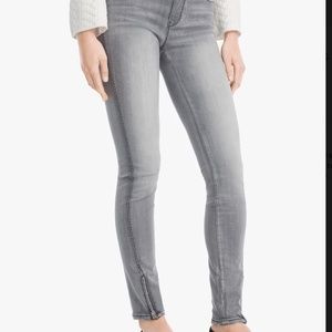 WHBM Skinny Crop High Rise zipper accent gray jeans in sz 4